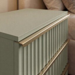 Fwstyle Lania Green 3 Drawer Chest Of Drawers Modern Scalloped Design - thumbnail 2