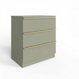 Fwstyle Lania Green 3 Drawer Chest Of Drawers Modern Scalloped Design - thumbnail 3