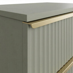 Fwstyle Lania Green 3 Drawer Chest Of Drawers Modern Scalloped Design - thumbnail 4