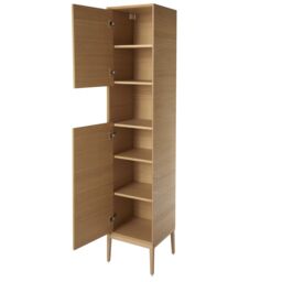 GoodHome Avela Tall Matt Oak Effect Bathroom Single Cabinet (H)170Cm (W)40Cm - thumbnail 6