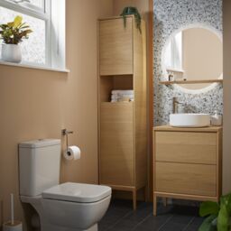 GoodHome Avela Tall Matt Oak Effect Bathroom Single Cabinet (H)170Cm (W)40Cm - thumbnail 9
