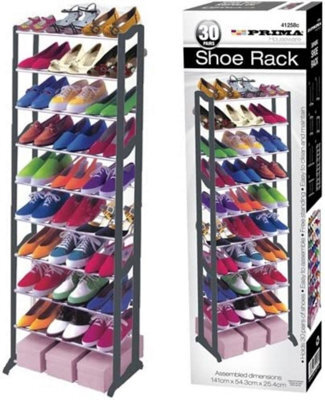 30 Pairs 10 Tier Shoe Rack Stand Storage Freestanding Organiser Home Shelf New - image 1