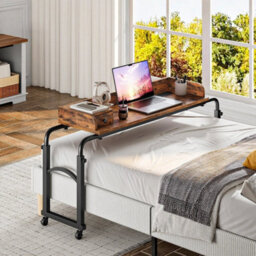 Overbed Table With Charging Station Height And Length Adjustable - thumbnail 1