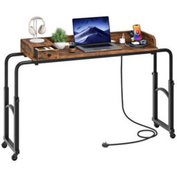 Overbed Table With Charging Station Height And Length Adjustable - thumbnail 4