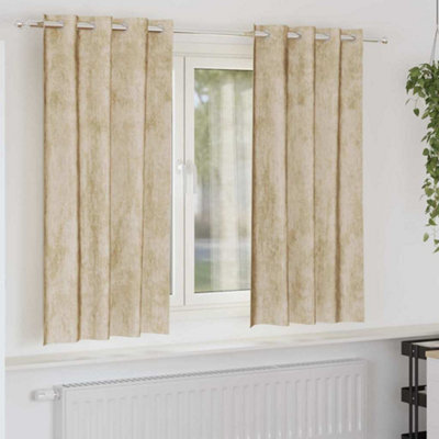 Berkfield Curtain With Curtains 2 Pcs Cream 175 X 140 Cm Velvet - image 1