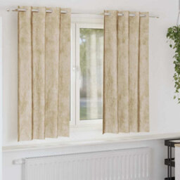 Berkfield Curtain With Curtains 2 Pcs Cream 175 X 140 Cm Velvet