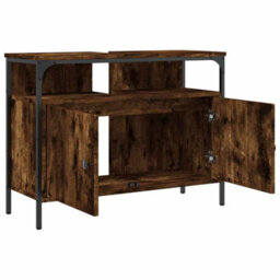 Walplus Bathroom Sink Cabinet Smoked Oak 80X30X60 Cm Engineered Wood - thumbnail 6