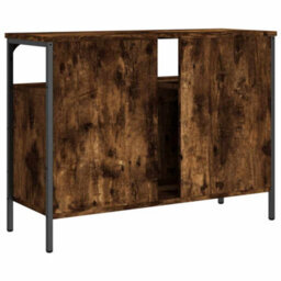 Walplus Bathroom Sink Cabinet Smoked Oak 80X30X60 Cm Engineered Wood - thumbnail 8