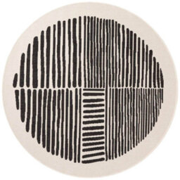 The Rugs Ted Baker Bounds Flatweave Reversible Indoor Outdoor Round Rug Abstract In Black - thumbnail 1