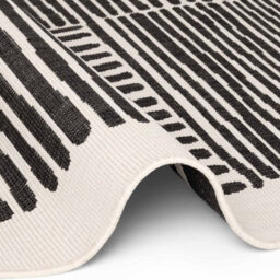 The Rugs Ted Baker Bounds Flatweave Reversible Indoor Outdoor Round Rug Abstract In Black - thumbnail 4
