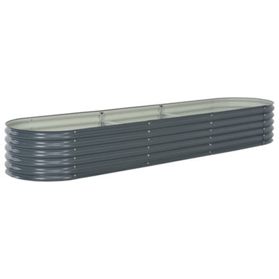 Berkfield Garden Raised Bed 320X80X44 Cm Galvanised Steel Grey - image 1