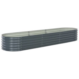 Berkfield Garden Raised Bed 320X80X44 Cm Galvanised Steel Grey