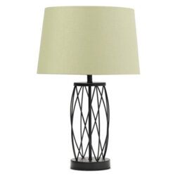 Lighting Supermarket Ashleigh Black (No Glass) Table Lamp With Sage Green Shade - thumbnail 2