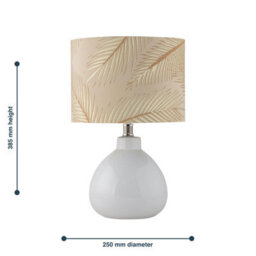 First Choice Lighting Tuscan White Ceramic Lamp With Tropical Champagne Shade - thumbnail 7
