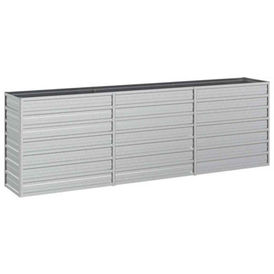 Berkfield Practical Garden Raised Bed 240X40X77 Cm Galvanized Steel Silver - image 1