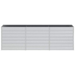 Berkfield Practical Garden Raised Bed 240X40X77 Cm Galvanized Steel Silver - thumbnail 4