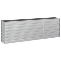 Berkfield Practical Garden Raised Bed 240X40X77 Cm Galvanized Steel Silver - thumbnail 1