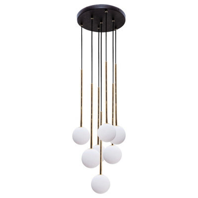 Luminosa Lighting Luminosa Ali Cluster Pendant Ceiling Light, Black, 7X G9