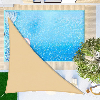Beige 3X3X4.3M Triangular Shade Sail Waterproof Uv Resistant - image 1