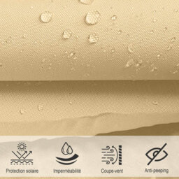 Beige 3X3X4.3M Triangular Shade Sail Waterproof Uv Resistant - thumbnail 2
