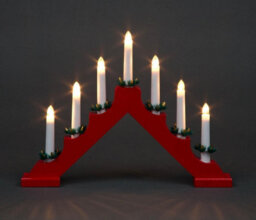 Shatchi  Wooden Candle Bridge Light 7 Bulb Window Xmas Christmas Decoration Arch Décor,2Pk - thumbnail 1