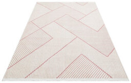 Pink Outdoor Rug, Geometric Striped Stain-Resistant Rug For Patio Decks, 3mm  Modern Outdoor Area Rug-160Cm X 220Cm - thumbnail 8