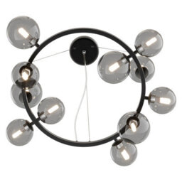 Luminosa Lighting Luminosa Maytoni Dallas Modern 1 Globe Pendant Ceiling Light Black, Smoky Shade, G9 - thumbnail 4
