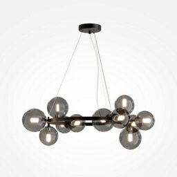 Luminosa Lighting Luminosa Maytoni Dallas Modern 1 Globe Pendant Ceiling Light Black, Smoky Shade, G9 - thumbnail 1