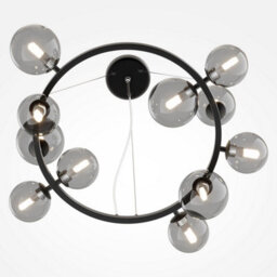 Luminosa Lighting Luminosa Maytoni Dallas Modern 1 Globe Pendant Ceiling Light Black, Smoky Shade, G9 - thumbnail 3