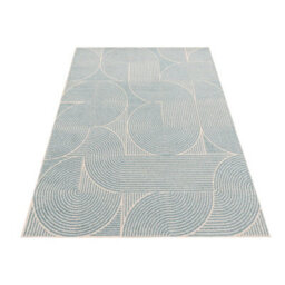 Blue Swirl Abstract Geometric Modern Funky Easy To Clean Rug For Living Room Bedroom And Dining Room-120Cm X 170Cm - thumbnail 4