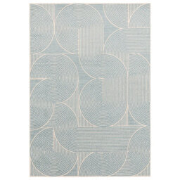 Blue Swirl Abstract Geometric Modern Funky Easy To Clean Rug For Living Room Bedroom And Dining Room-120Cm X 170Cm - thumbnail 1