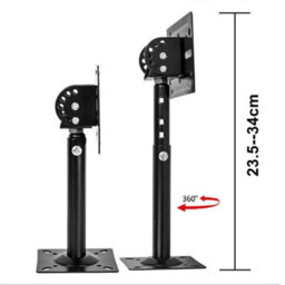 2X Telescopic Speaker Wall Ceiling Mount Stand Adjustable Swivel Tilt Bracket - thumbnail 2