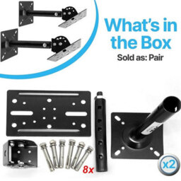 2X Telescopic Speaker Wall Ceiling Mount Stand Adjustable Swivel Tilt Bracket - thumbnail 6