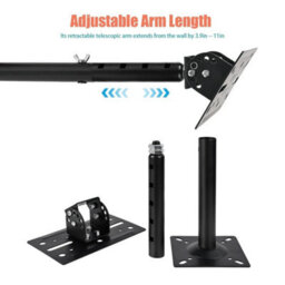 2X Telescopic Speaker Wall Ceiling Mount Stand Adjustable Swivel Tilt Bracket - thumbnail 5