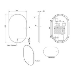 UK Homeliving Uk Home Living Avalon - Price Reduced -Tablet Mirror Brushed Brass 500X800 - thumbnail 2