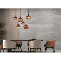 Luminosa Lighting Luminosa Maxy Cluster Pendant Ceiling Light Matt Black Copper Glass Shade 6X E27 - thumbnail 5