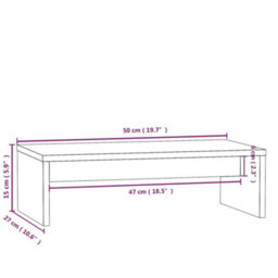 Berkfield Monitor Stand White 50X27X15 Cm Solid Wood Pine - thumbnail 8