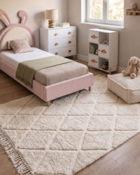 Beliani Kids Rug Xeldem  Light Beige 160 X 230 Cm Cotton - thumbnail 2