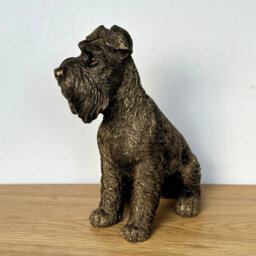 Animal Crackers Schnauzer Dog Ornament Figurine, Leonardo Reflections Bronzed Range, Gift Boxed - thumbnail 3