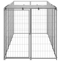 Berkfield Durable Dog Kennel Silver 330X110X110 Cm Steel - thumbnail 3