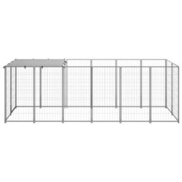 Berkfield Durable Dog Kennel Silver 330X110X110 Cm Steel