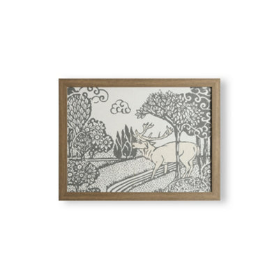 Laura Ashley Trecastle Stag Natural Framed Print (H)30Cm X (W)40Cm - image 1