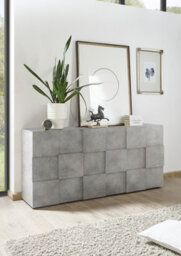 FurniComp LTD Furnicomp Lyon 3 Door Concrete Grey Sideboard - thumbnail 1