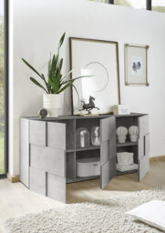 FurniComp LTD Furnicomp Lyon 3 Door Concrete Grey Sideboard - thumbnail 2