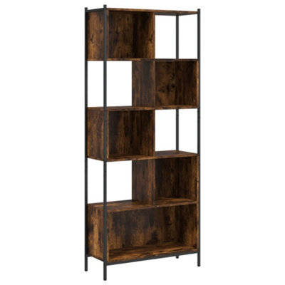 Berkfield Sturdy Bookcase Smoked Oak 72X28X172 Cm Engineered Wood