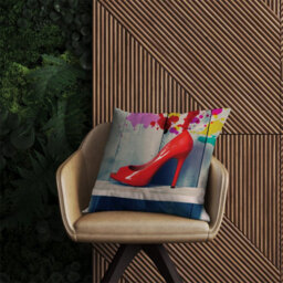 Warren Reed Designer Retro Red Shoes Outdoor Cushion 45Cm X 45Cm - thumbnail 2