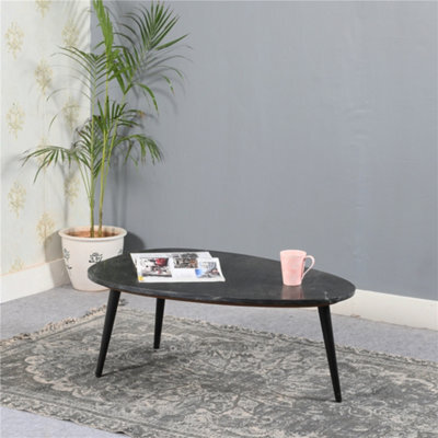 Worcester Ruby Coffee Table With Black Marble Top & Metal Legs - image 1