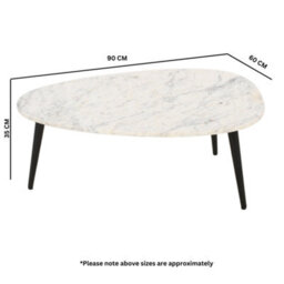 Worcester Ruby Coffee Table With Black Marble Top & Metal Legs - thumbnail 5