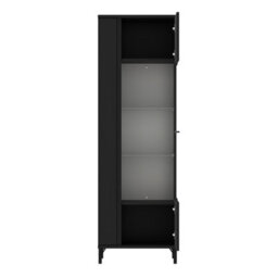 Furniture To Go Lusaka Display Cabinet 1 Door In Black Graphite - thumbnail 3