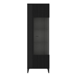 Furniture To Go Lusaka Display Cabinet 1 Door In Black Graphite - thumbnail 2